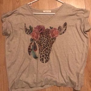 Size small leopard bull skull shirt size small